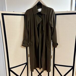 Aritzia Olive Trench Coat